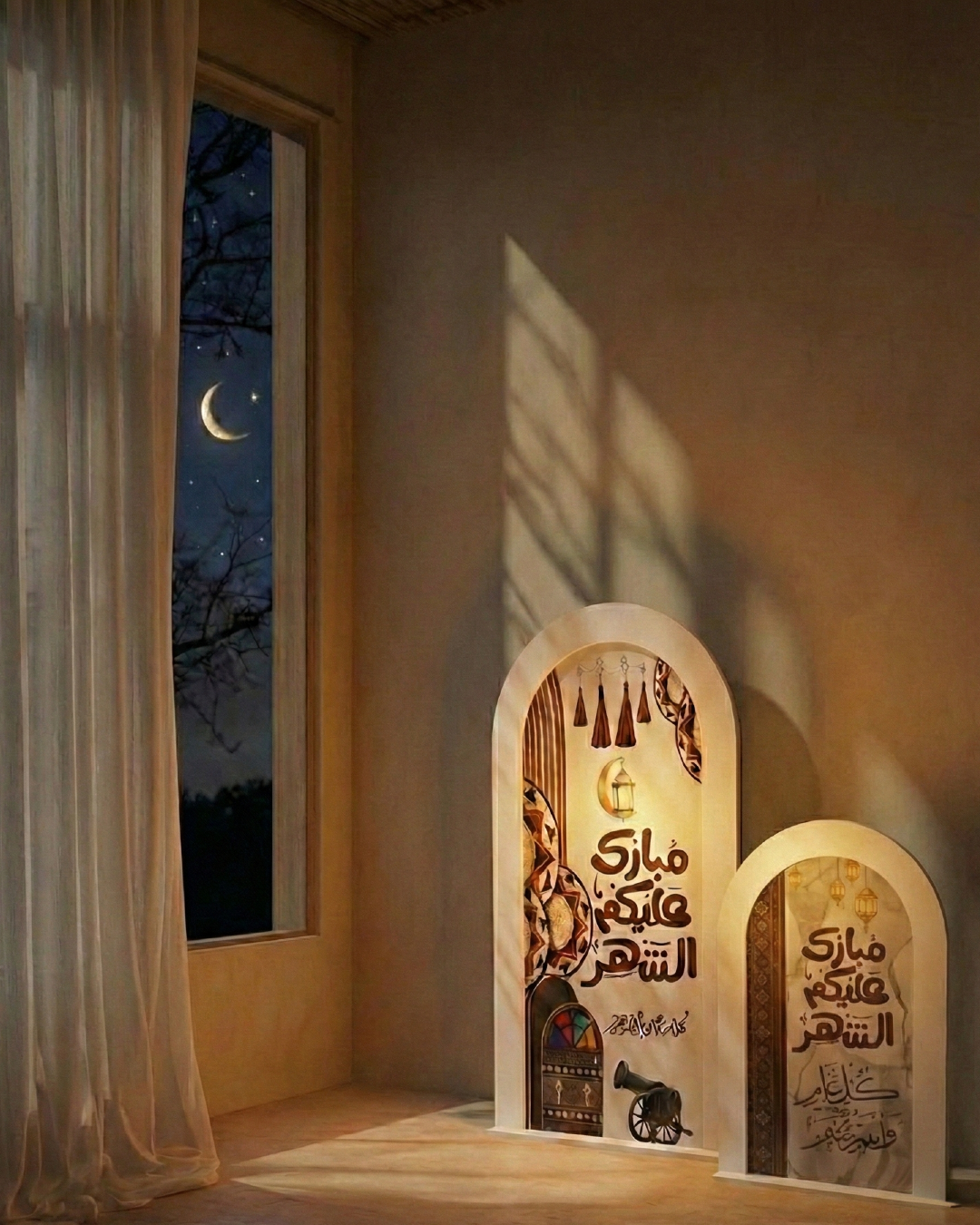 ستاند خشبي مبارك عليكم الشهر